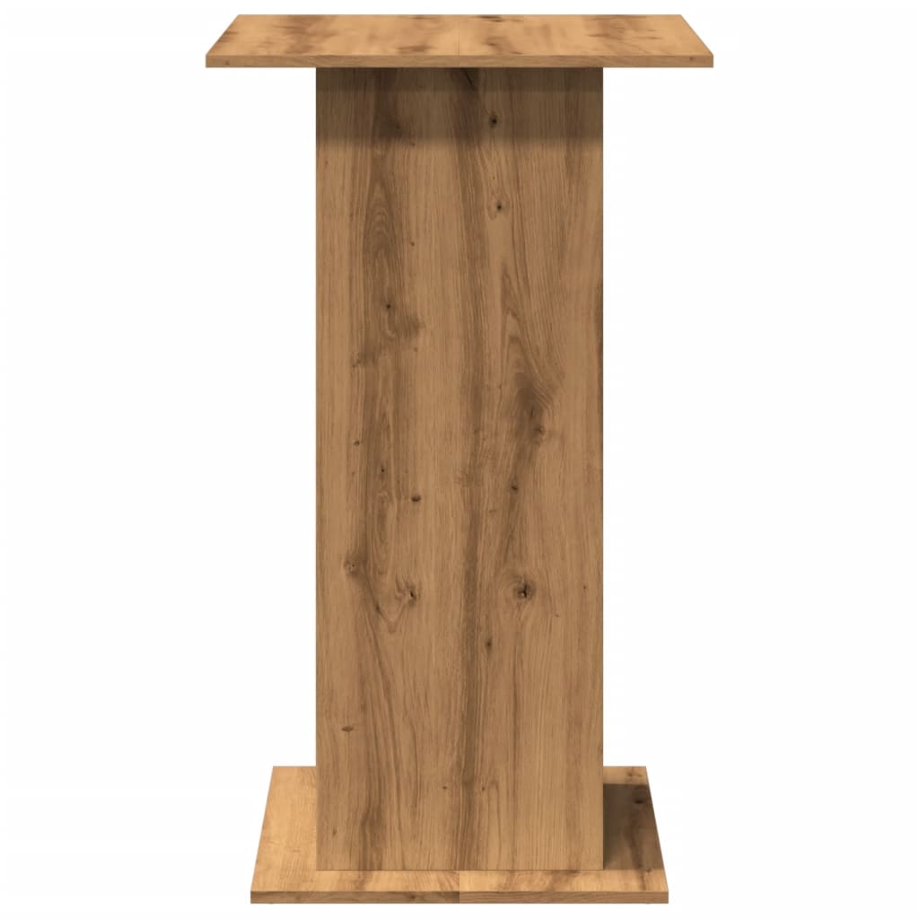 barbord med opbevaring 60x60x102 cm konstrueret træ egetræslook