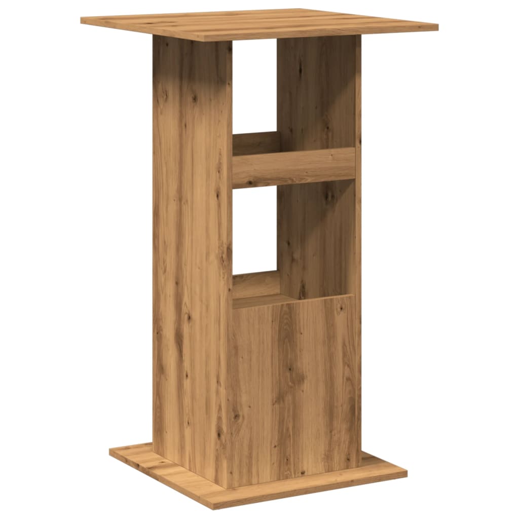 barbord med opbevaring 60x60x102 cm konstrueret træ egetræslook