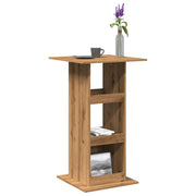 barbord med opbevaring 60x60x102 cm konstrueret træ egetræslook