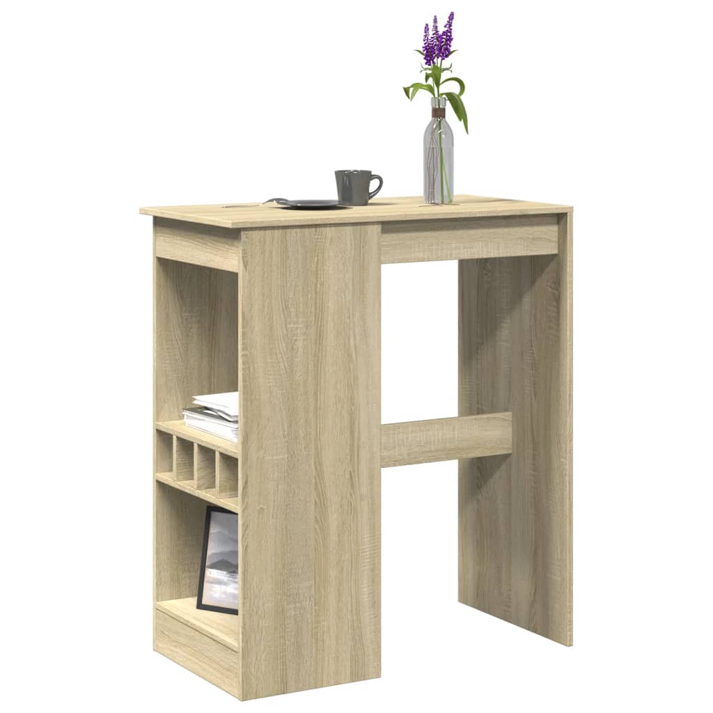 barbord med stativer 90x47,5x103,5 cm konstrueret træ sonoma-eg billede
