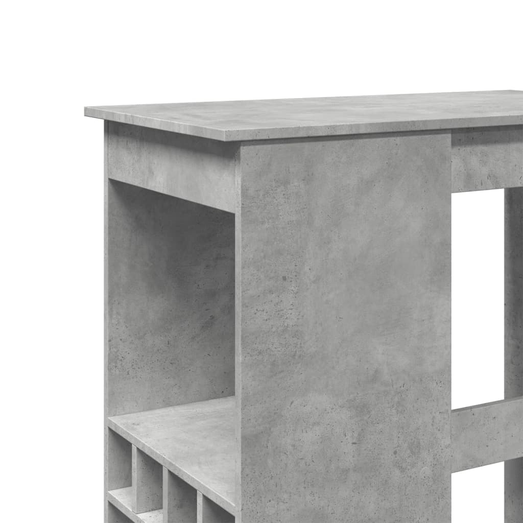 barbord med stativer 90x47,5x103,5 cm konstrueret træ betongrå