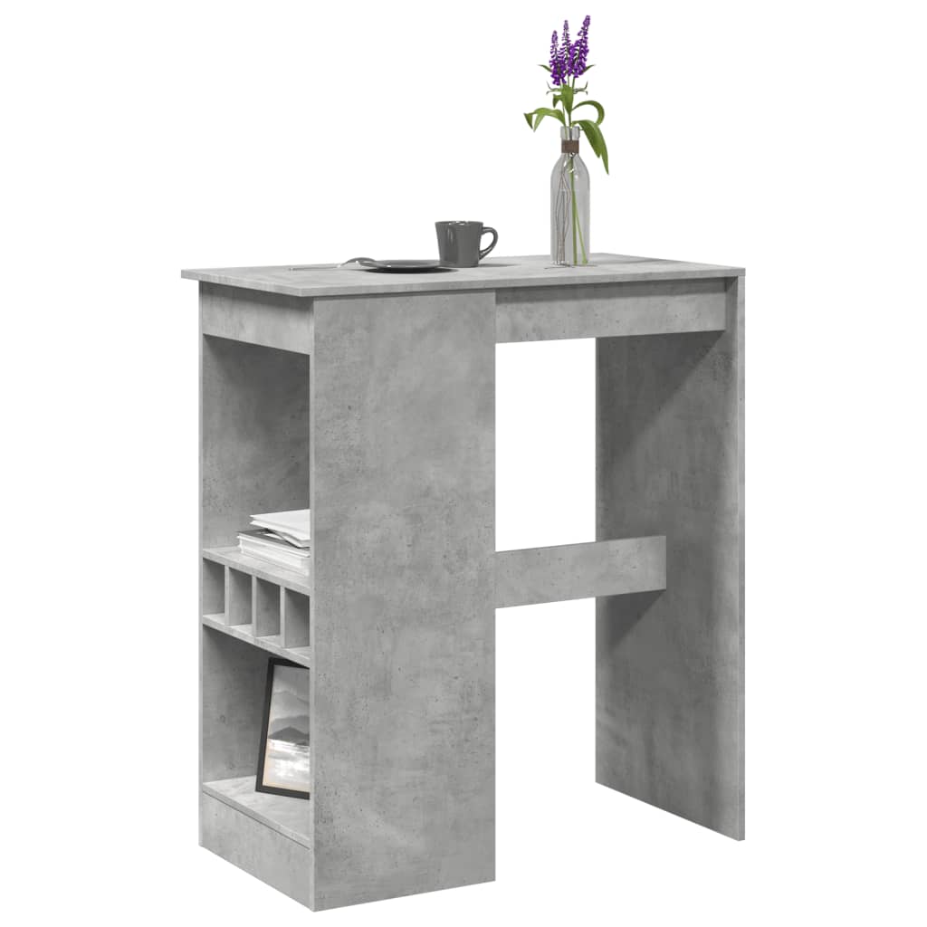 vidaXL barbord med stativer 90x47,5x103,5 cm konstrueret træ betongrå