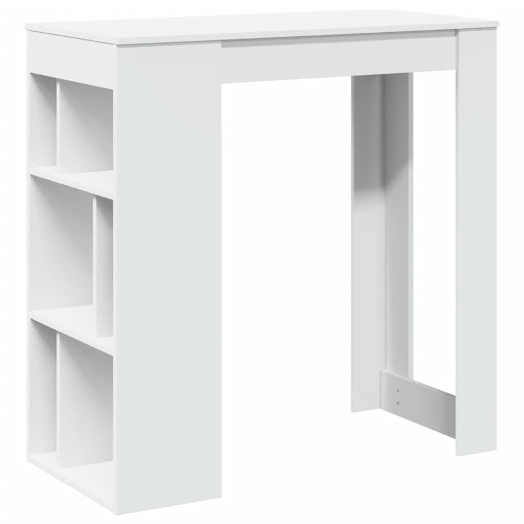 barbord med stativer 102x50x103,5 cm konstrueret træ hvid