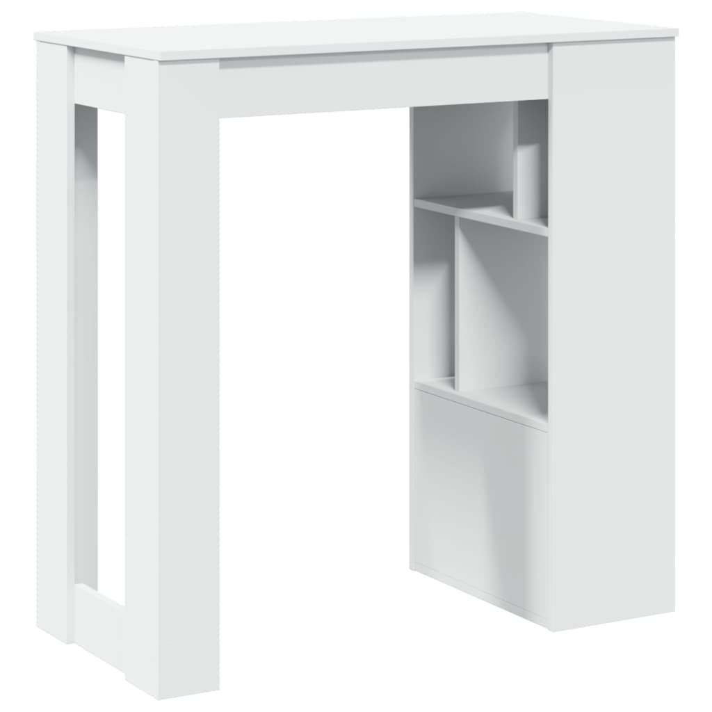 barbord med stativer 102x50x103,5 cm konstrueret træ hvid
