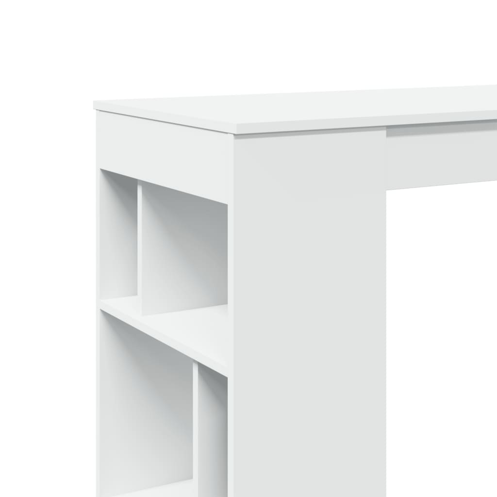 barbord med stativer 102x50x103,5 cm konstrueret træ hvid