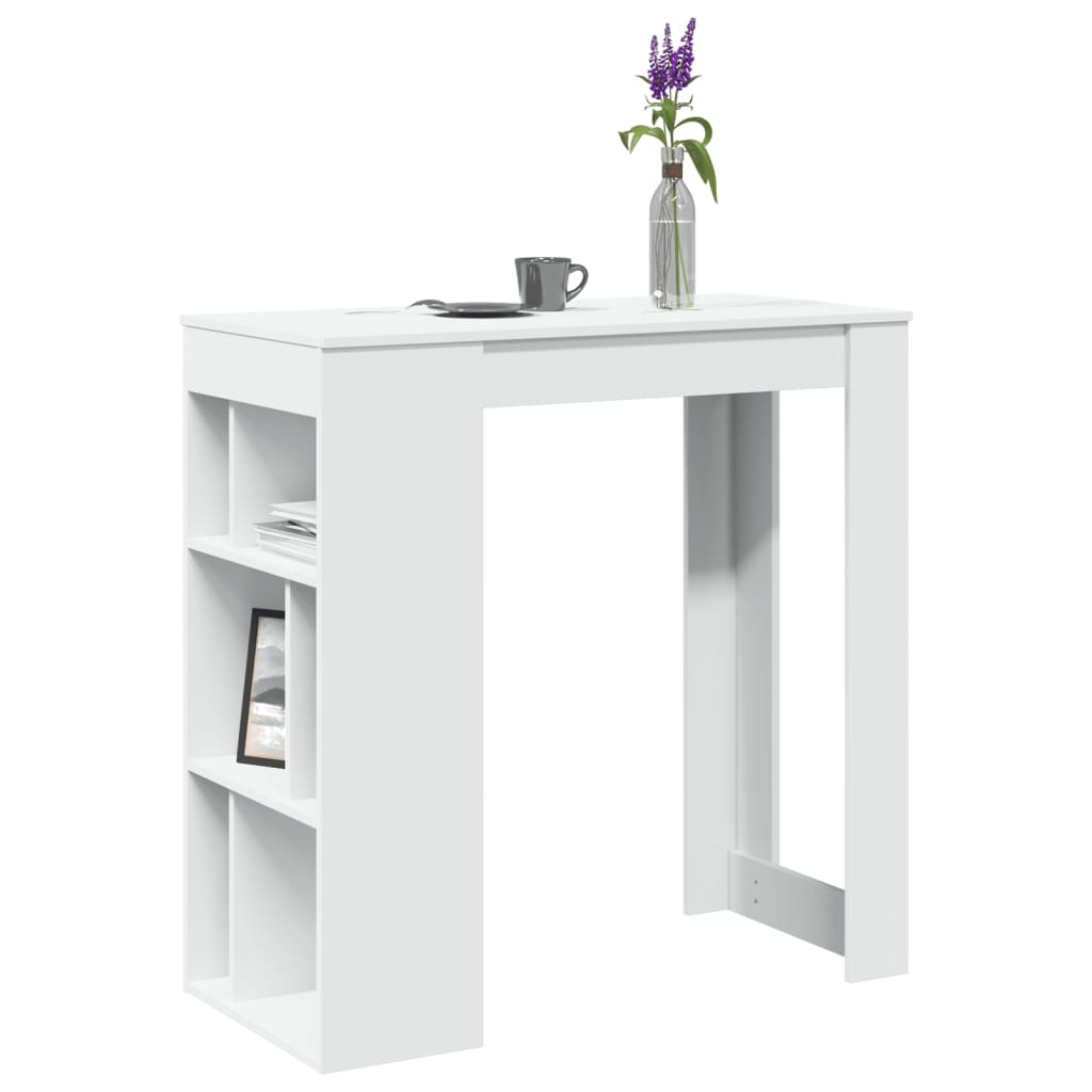 Barbord med hylder 102×50×103,5 cm - hvidt konstrueret træ