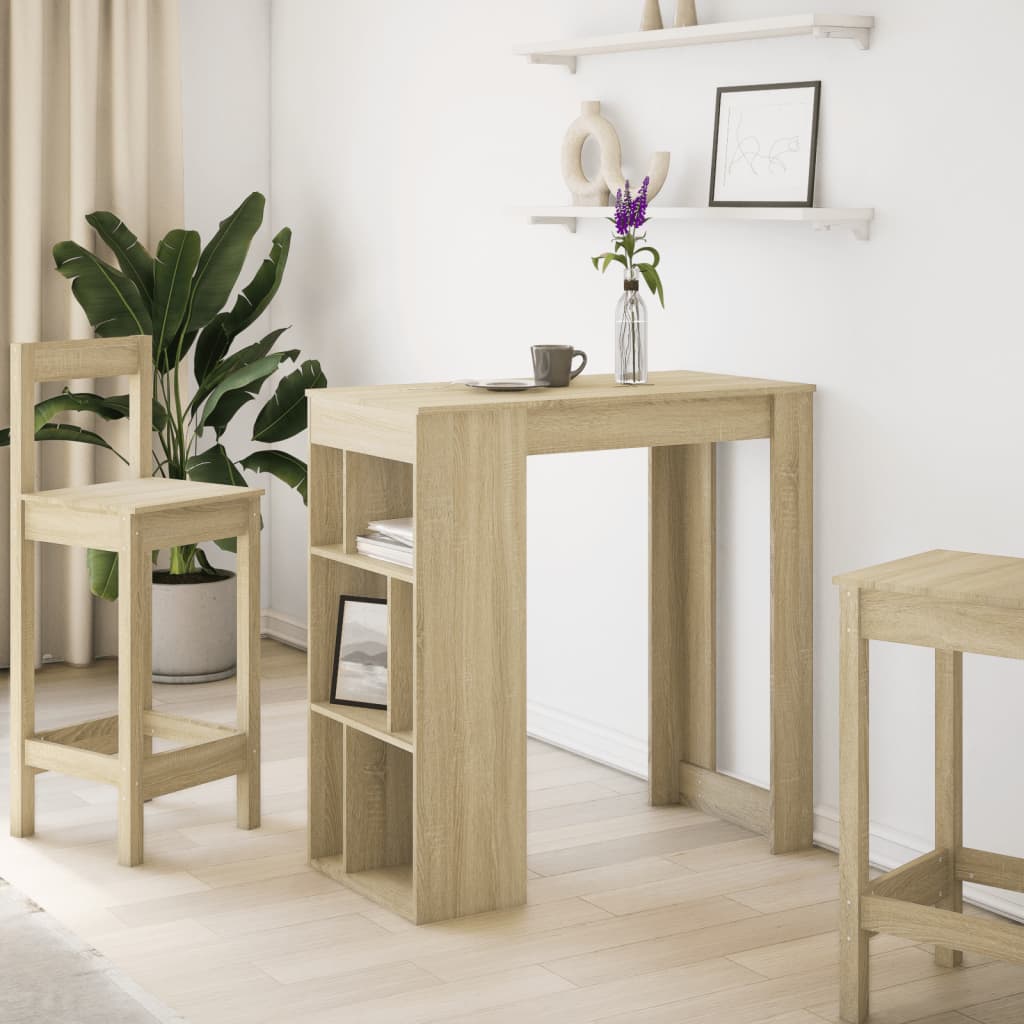 barbord med stativer 102x50x103,5 cm konstrueret træ sonoma-eg