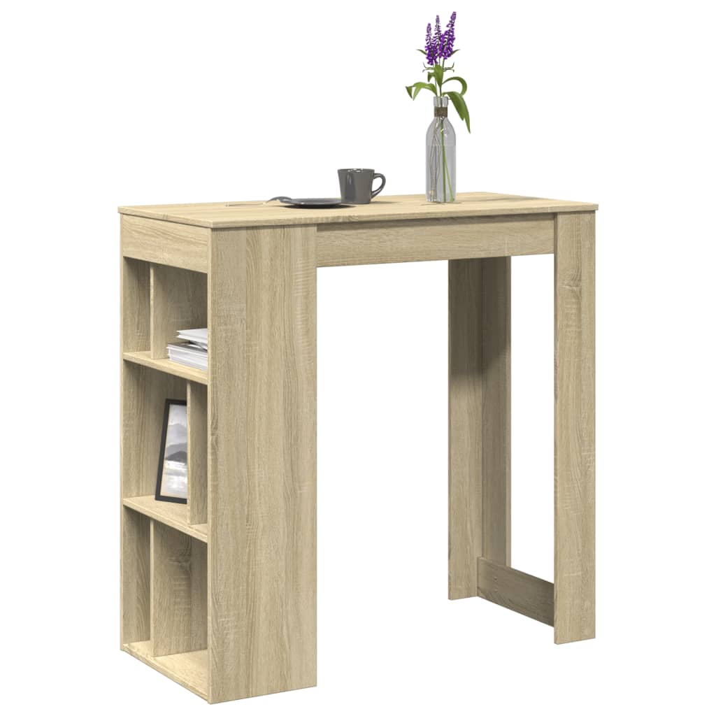 Barbord med hylder 102×50×103,5 cm i sonoma-eg - konstrueret træ