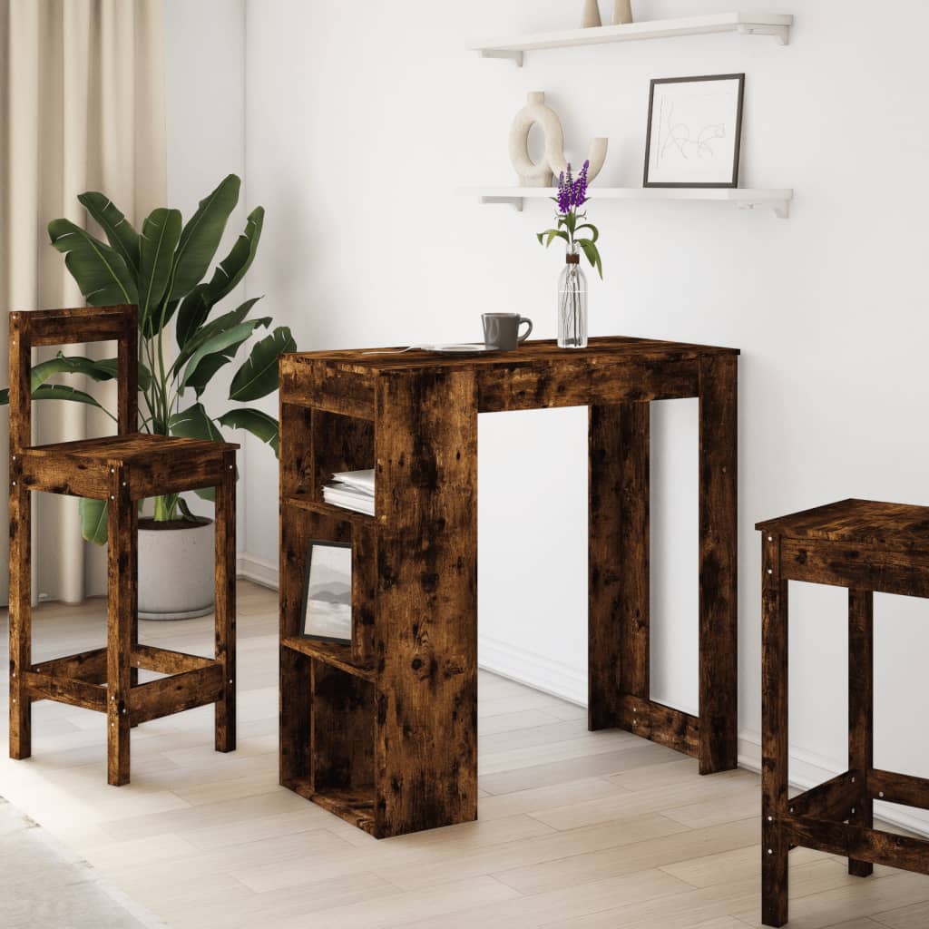 barbord m. stativer 102x50x103,5 cm konstrueret træ røget eg