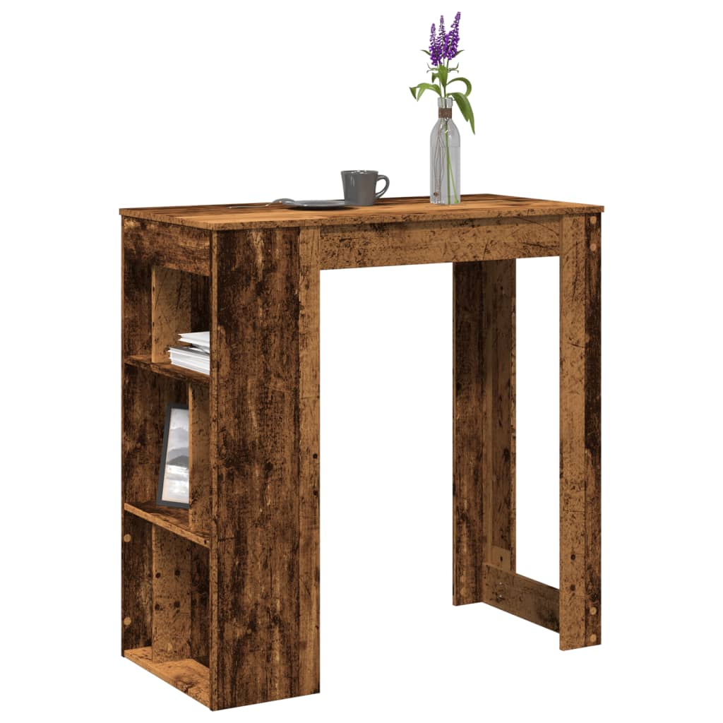 Barbord med hylder 102×50×103,5 cm - konstrueret træ, antikt trælook