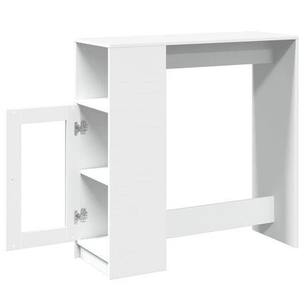barbord med stativer 101x40x103,5 cm konstrueret træ hvid