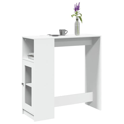 barbord med stativer 101x40x103,5 cm konstrueret træ hvid
