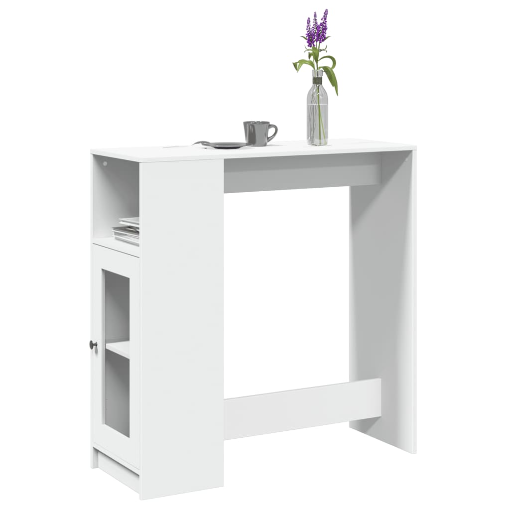 Barbord med opbevaring 101×40×103,5 cm - hvid, konstrueret træ