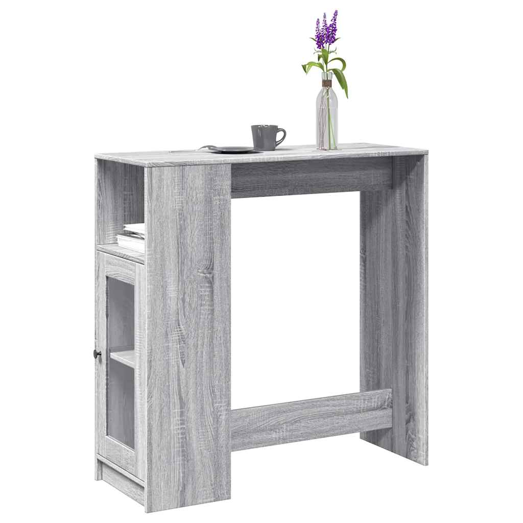 Barbord med opbevaring 101×40×103,5 cm - grå sonoma-eg