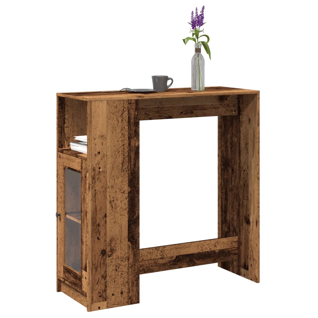 Barbord med hylder 101×40×103,5 cm - konstrueret træ i antikt trælook