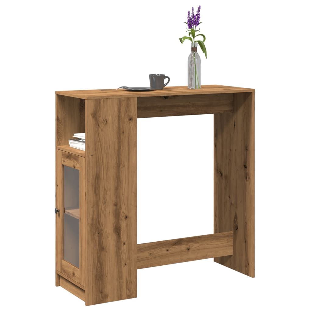 barbord m. stativer 101x40x103,5 cm konstrueret træ egetræslook