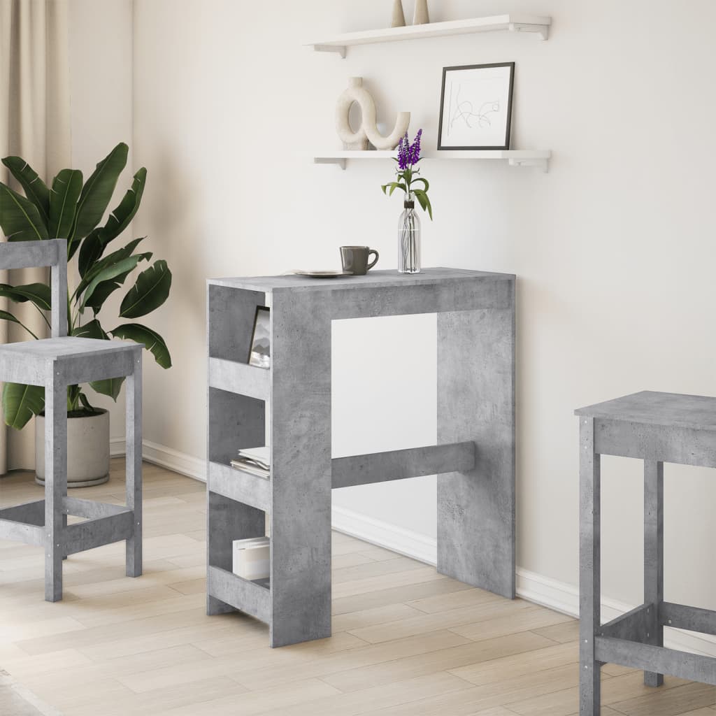 barbord med stativer 90x40x103,5 cm konstrueret træ betongrå