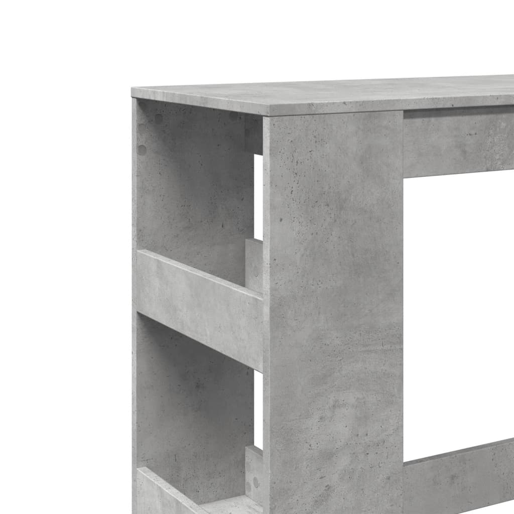 barbord med stativer 90x40x103,5 cm konstrueret træ betongrå