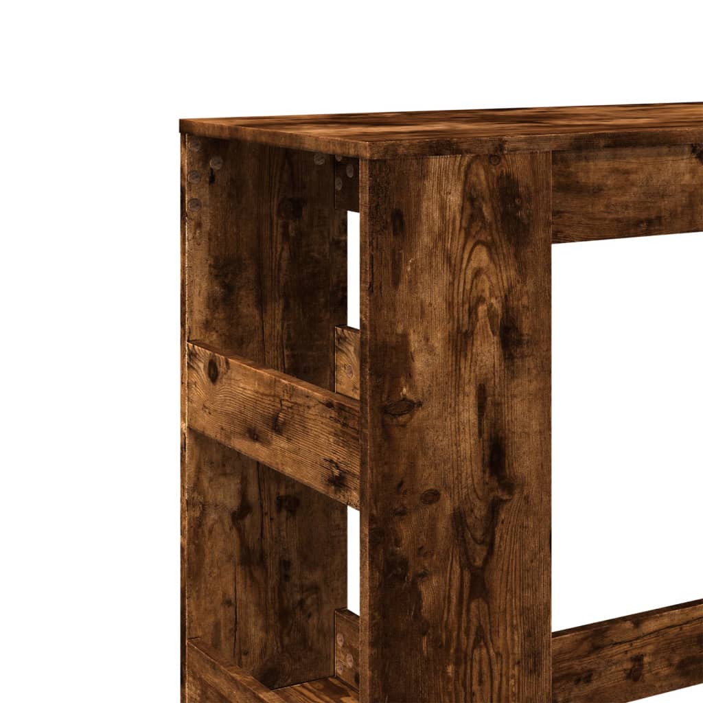 barbord med stativer 90x40x103,5 cm konstrueret træ røget eg