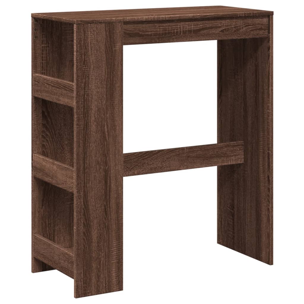 barbord m. stativer 90x40x103,5 cm konstrueret træ brun egetræ