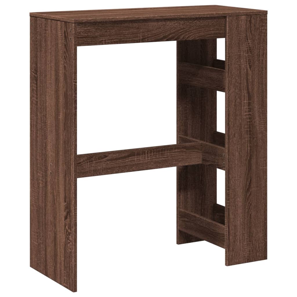 barbord m. stativer 90x40x103,5 cm konstrueret træ brun egetræ