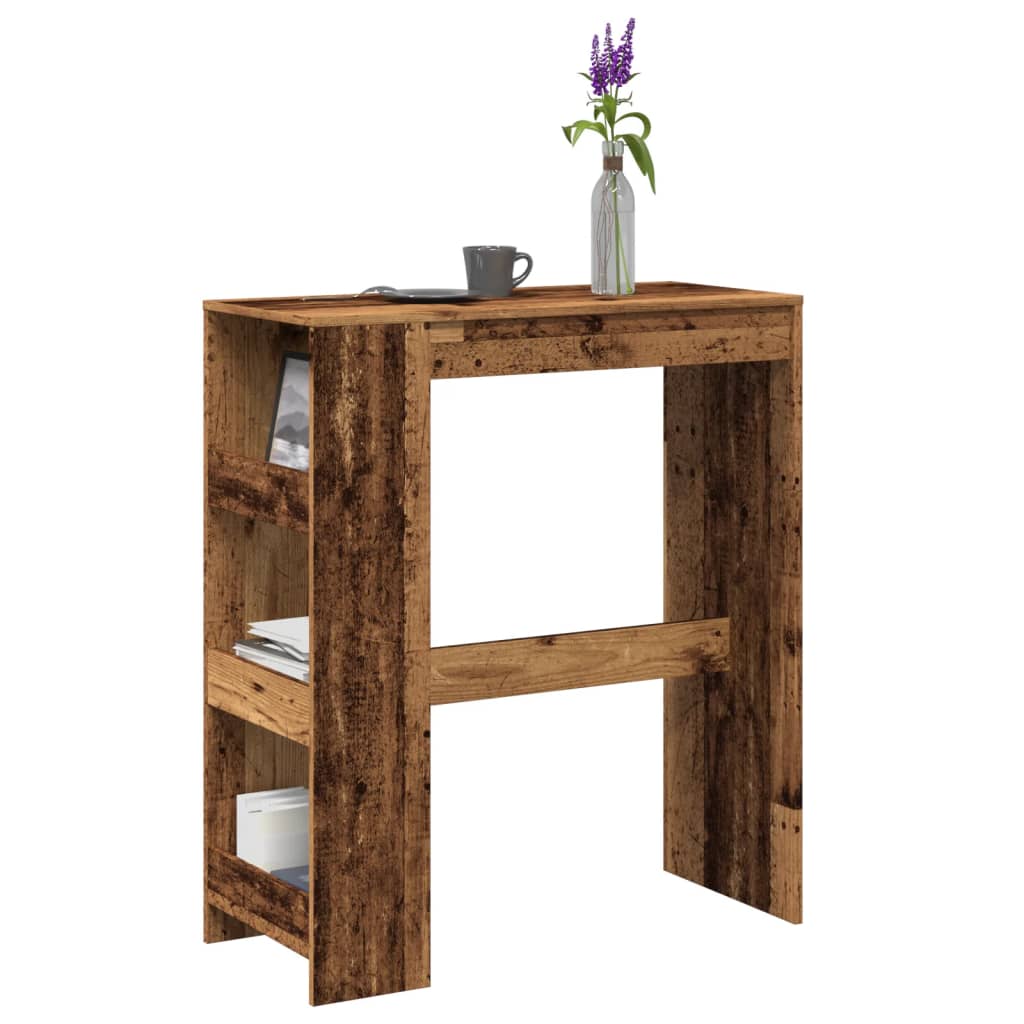 Barbord Med Stativer 90x40x103,5 Cm Konstrueret Træ - Gammelt træ