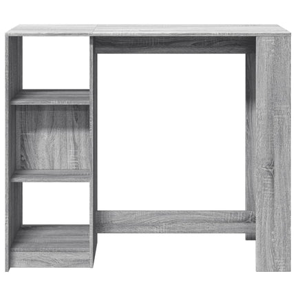 barbord m. hylde 124x46x103,5 cm konstrueret træ grå sonoma-eg