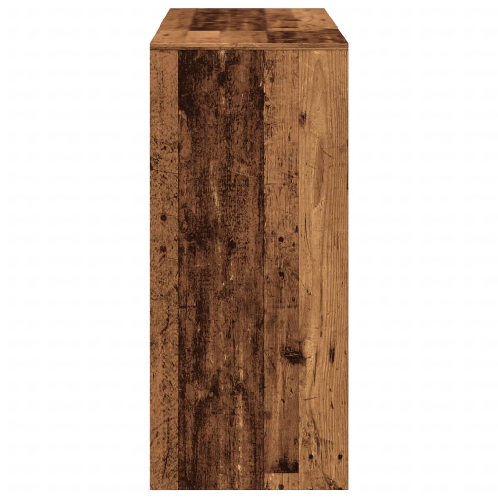 barbord med hylde 124x46x103,5 cm konstrueret træ gammelt træ