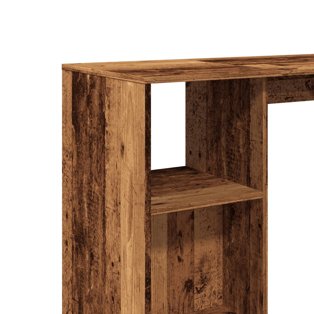 barbord med hylde 124x46x103,5 cm konstrueret træ gammelt træ