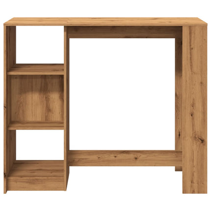 barbord m. hylde 124x46x103,5 cm konstrueret træ egetræslook