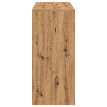 barbord m. hylde 124x46x103,5 cm konstrueret træ egetræslook