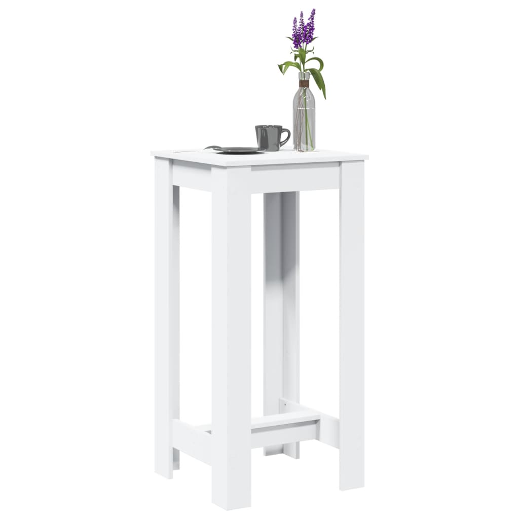 barbord 51x50x103,5 cm konstrueret træ hvid billede