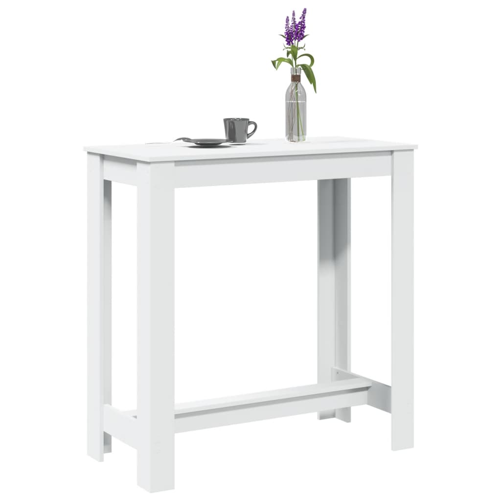 Barbord 102 × 50 × 103,5 cm i konstrueret træ - hvidt højbord til køkken og spiseplads