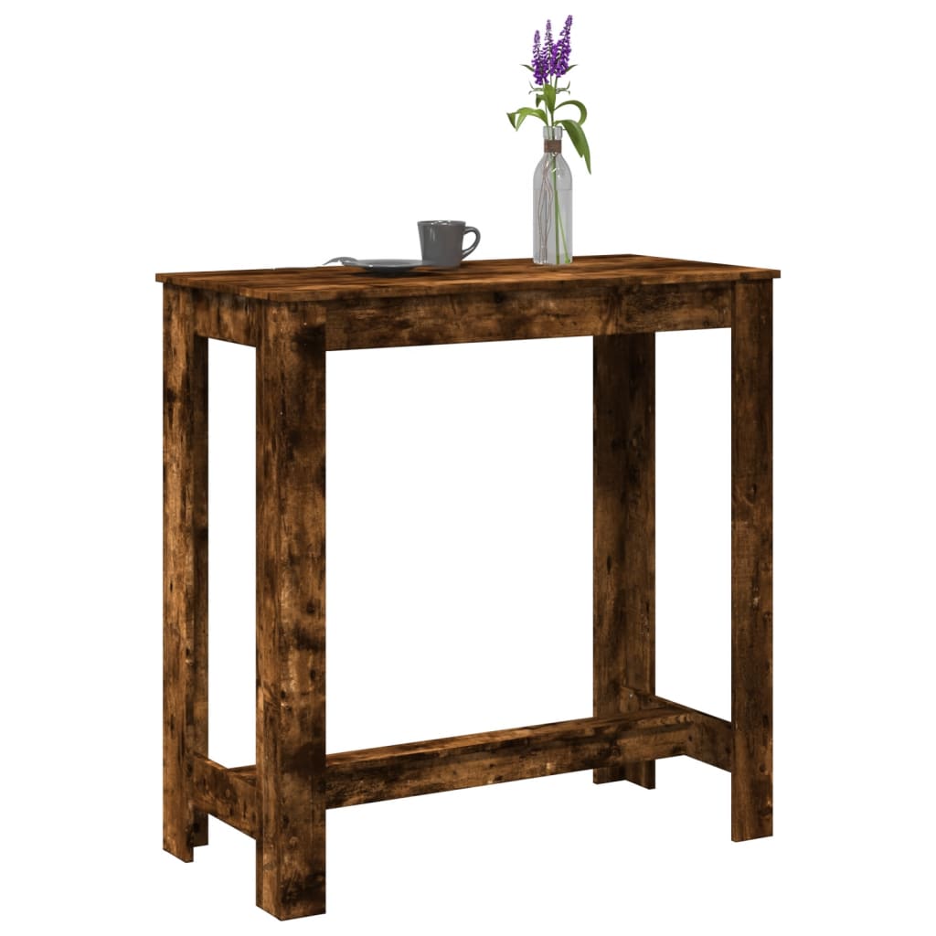vidaXL barbord 102x50x103,5 cm konstrueret træ røget egetræsfarve