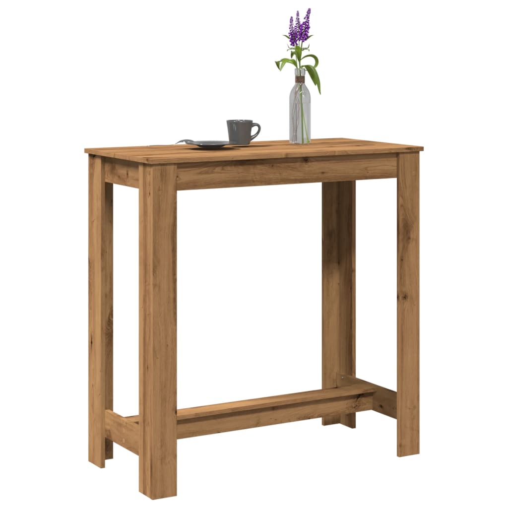 vidaXL barbord 102x50x103,5 cm konstrueret træ gammelt trælook