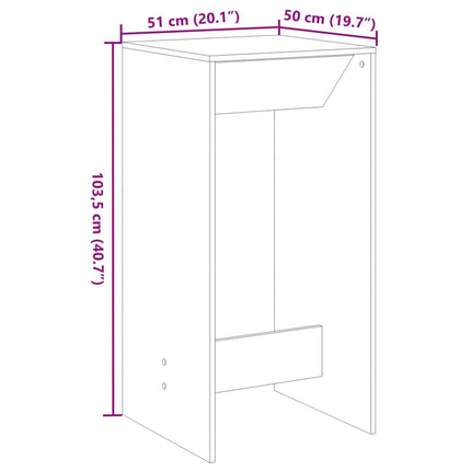 barbord 51x50x103,5 cm konstrueret træ grå sonoma-eg