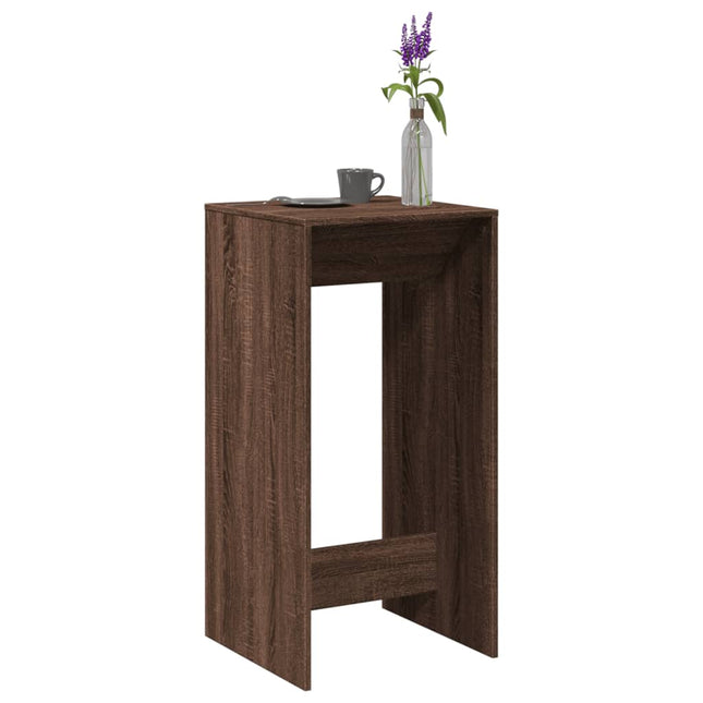 barbord 51x50x103,5 cm konstrueret træ brun egetræsfarve