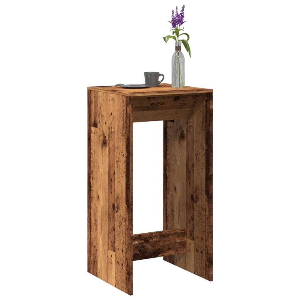 Barbord 51×50×103,5 cm - konstrueret træ i gammelt trælook