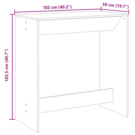 barbord 102x50x103,5 cm konstrueret træ betongrå