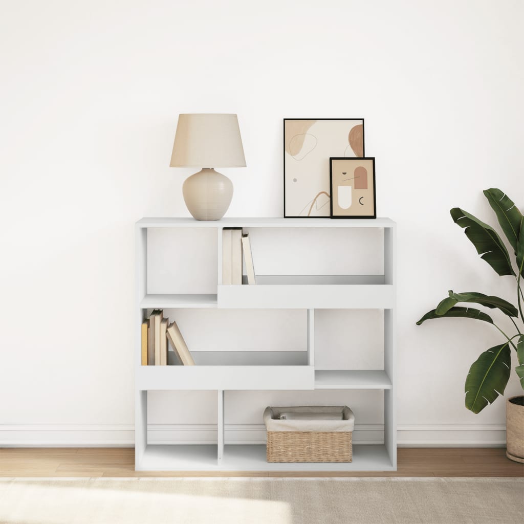 Bogreol 100X33X125,5 Cm Konstrueret Træ - Hvid / 94.5 cm
