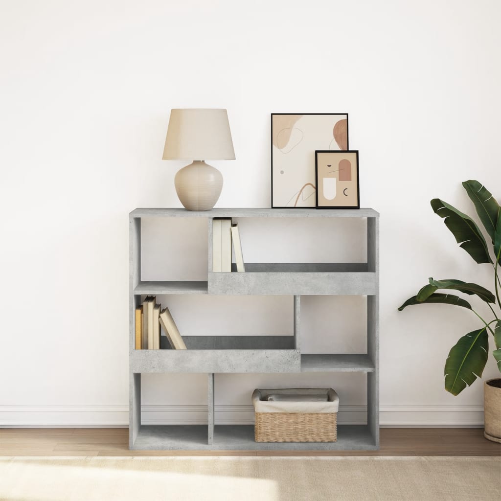 bogreol/rumdeler 100x33x94,5 cm betongrå billede