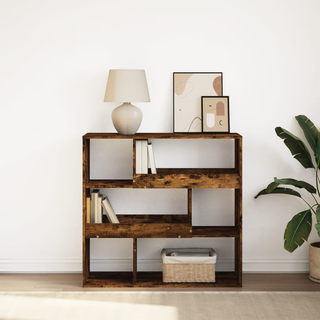 Bogreol/rumdeler 100×33×94,5 cm - røget egetræsfarve