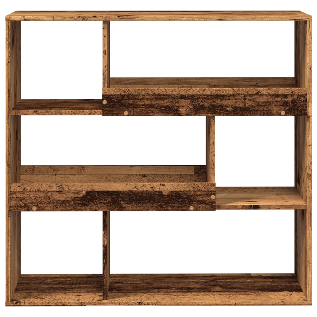 bogreol/rumdeler 100x33x94,5 cm gammelt trælook