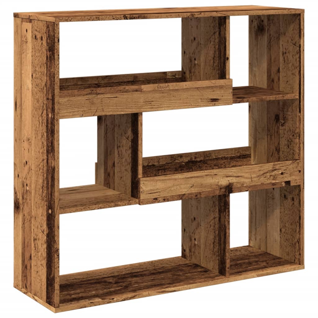bogreol/rumdeler 100x33x94,5 cm gammelt trælook