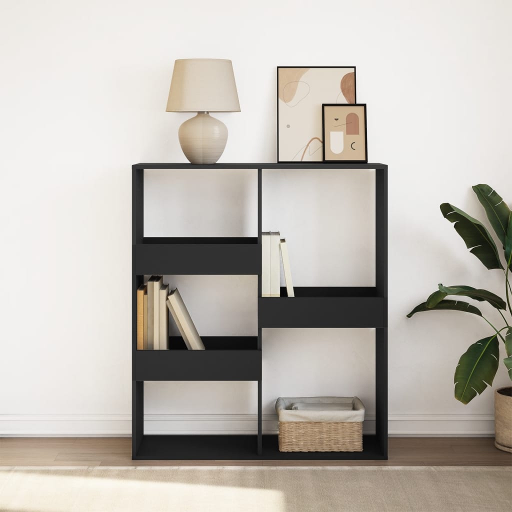 Bogreol/rumdeler 100×33×115 cm - sort reolsystem