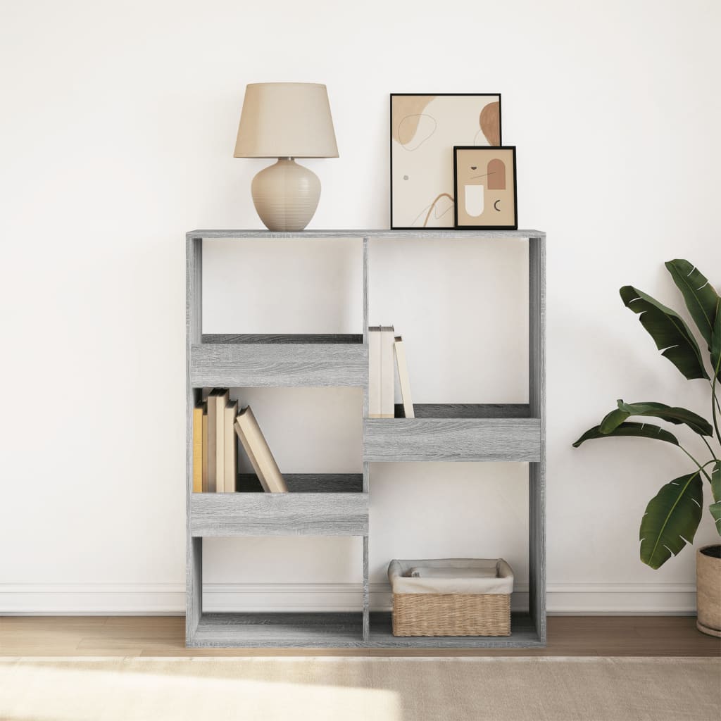Bogreol/rumdeler 100×33×115 cm - grå sonoma-eg