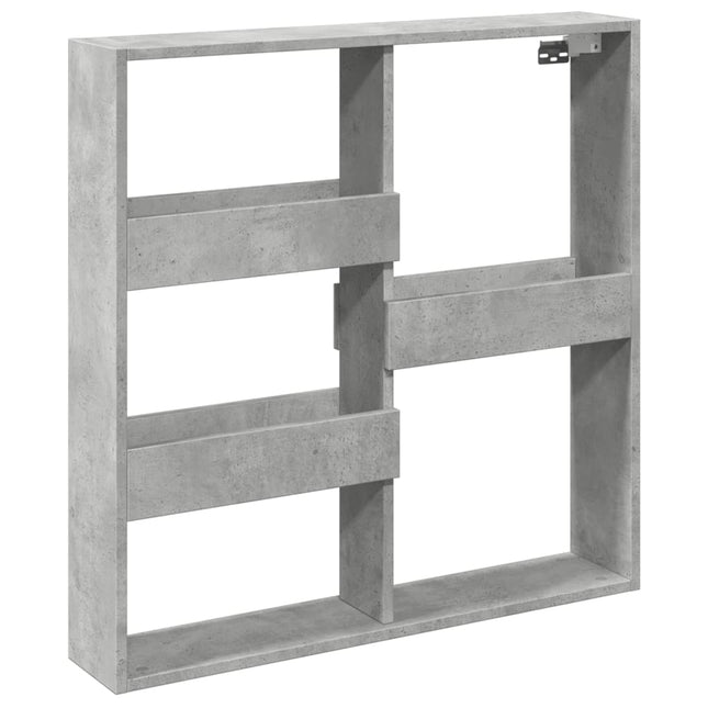 vægskab 80x15x80 cm konstrueret træ betongrå