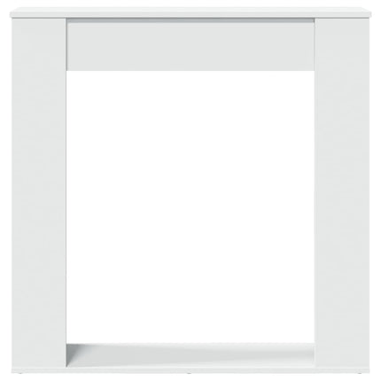 forsats til pejs 100x20x100 cm konstrueret træ hvid