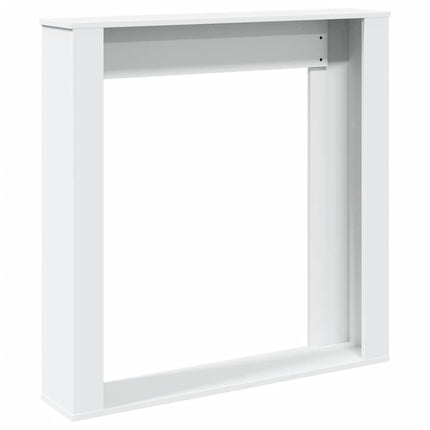 forsats til pejs 100x20x100 cm konstrueret træ hvid