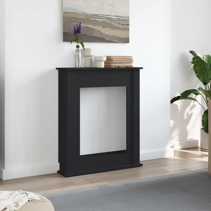 forsats til pejs 75x20x87,5 cm konstrueret træ sort
